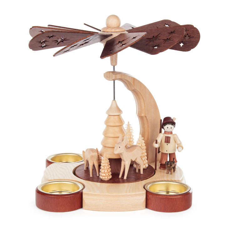 The Hunter and the Deer Tealight Pyramid – alternate view of the Christmas pyramid