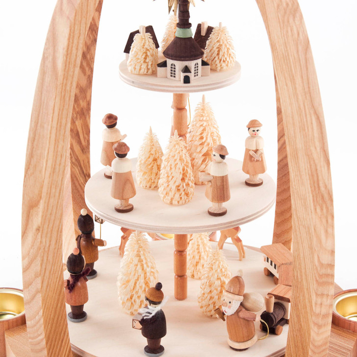 Santa and Carolers Pyramid | 3 Tiers | 16in 41cm