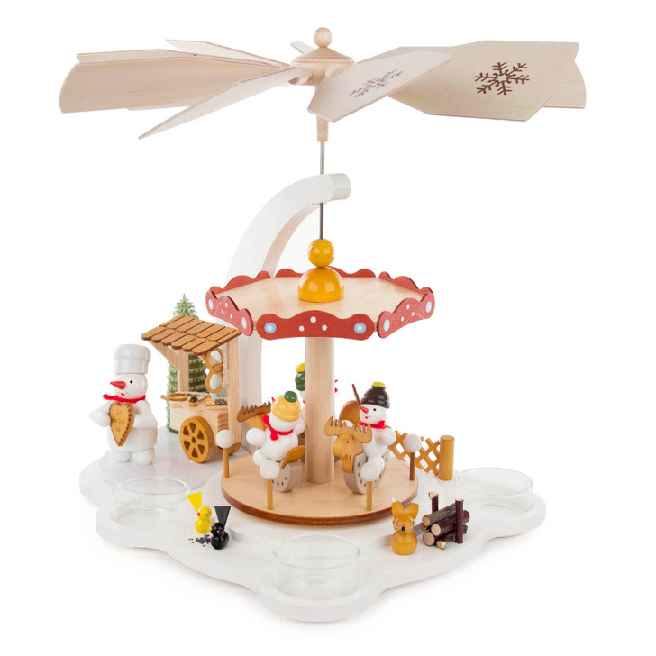 Snowman Merry-Go-Round Pyramid – alternate view of the Christmas pyramid