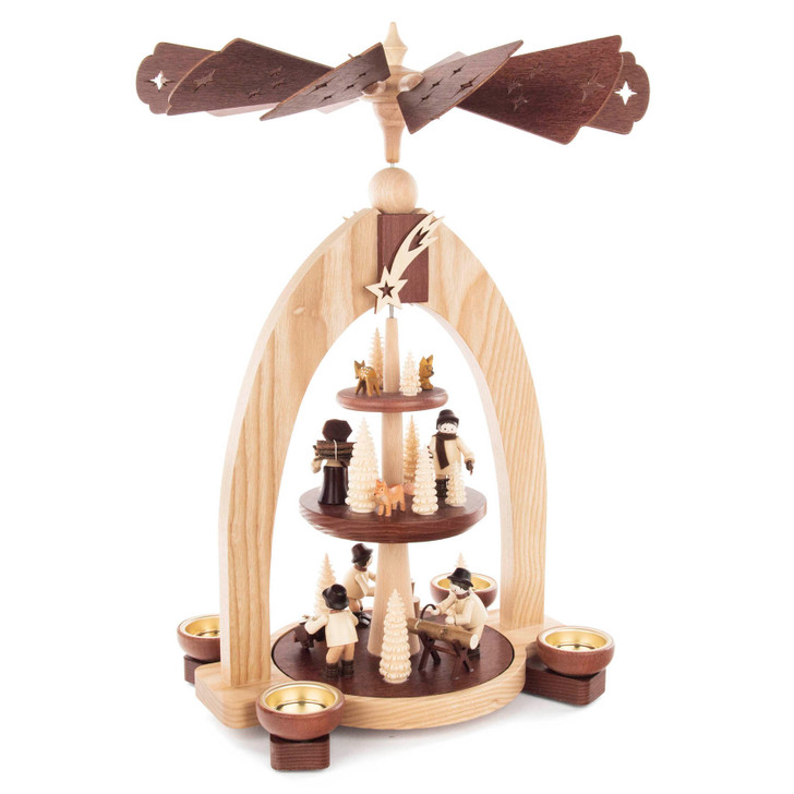 Forest Children Tealight Pyramid – alternate view of the Christmas pyramid