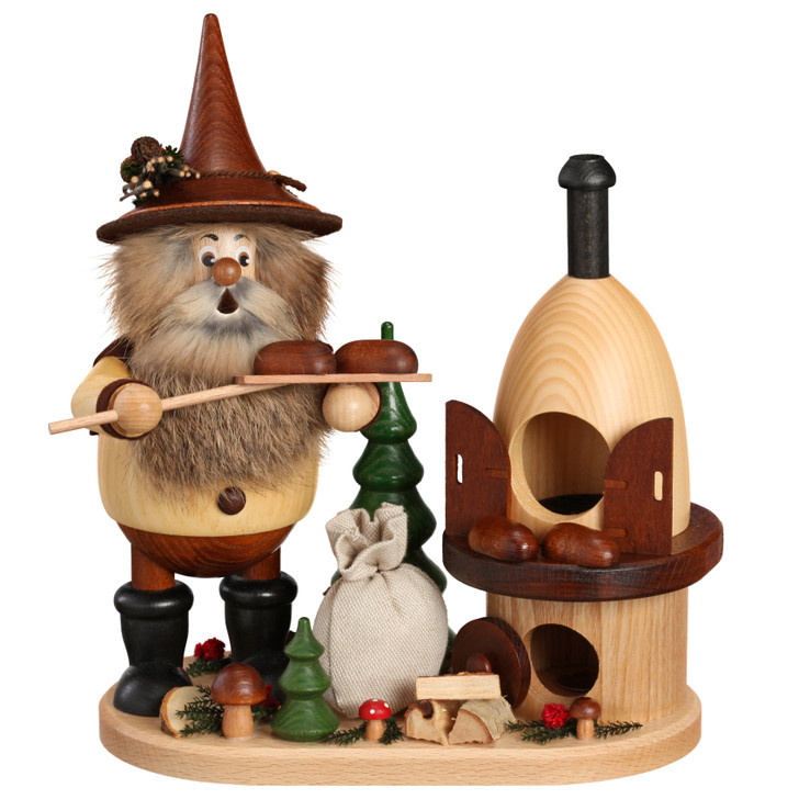 Forest Gnome Baker Double Incense Smoker – side view of the German Christmas smoker