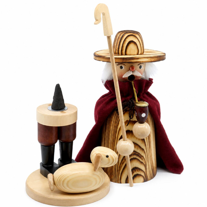 Sand-Finished Shepherd Incense Smoker | 25 cm – detail view of the German Christmas smoker