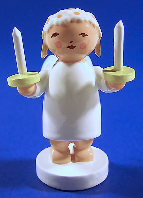 WENDT & KÜHN Goodwill Snowflake Blonde Angel Figurine Candles – detail view of the Christmas ornament