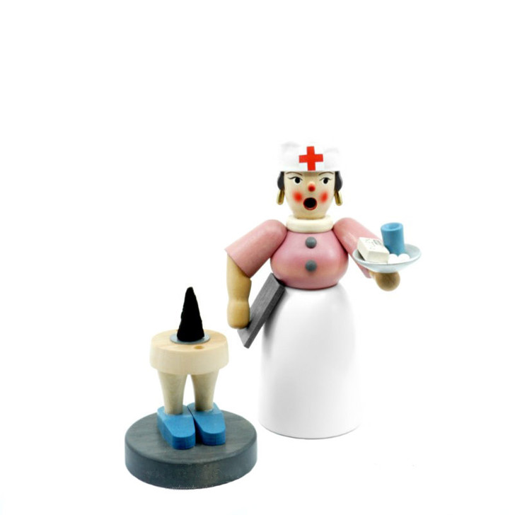 Nurse Incense Smoker | 19 cm – detail view of the German Christmas smoker