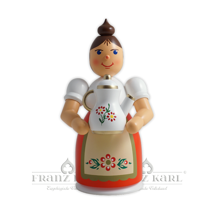 Lady with Coffee Jug Incense Smoker | 17 cm – alternate view of the German Christmas smoker