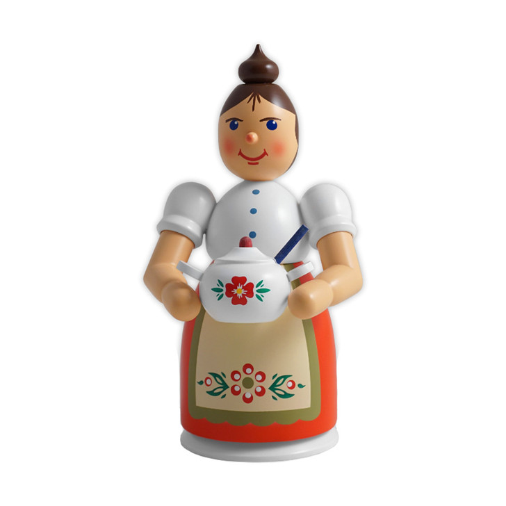 Lady with Pot Incense Smoker | 6.7 Inches Tall – German Christmas smoker by Franz Karl