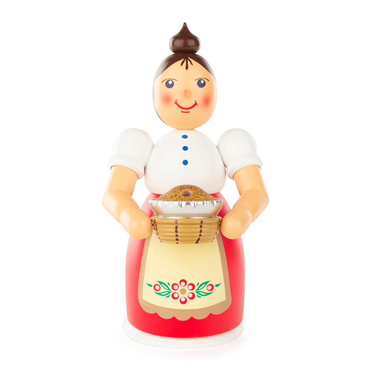 Lady with a Cake Incense Smoker | 17 cm – alternate view of the German Christmas smoker
