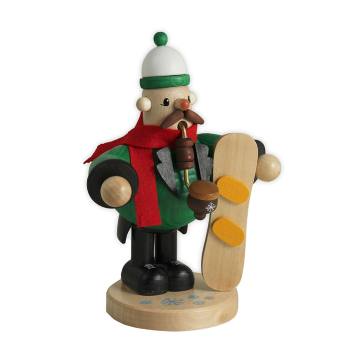 Snowboarder Incense Smoker | 7.5 Inches Tall – German Christmas smoker by Franz Karl