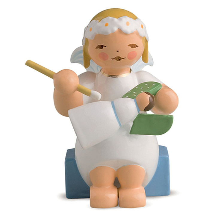 WENDT & KÜHN Goodwill Snowflake Blonde Angel Painting – Christmas ornament