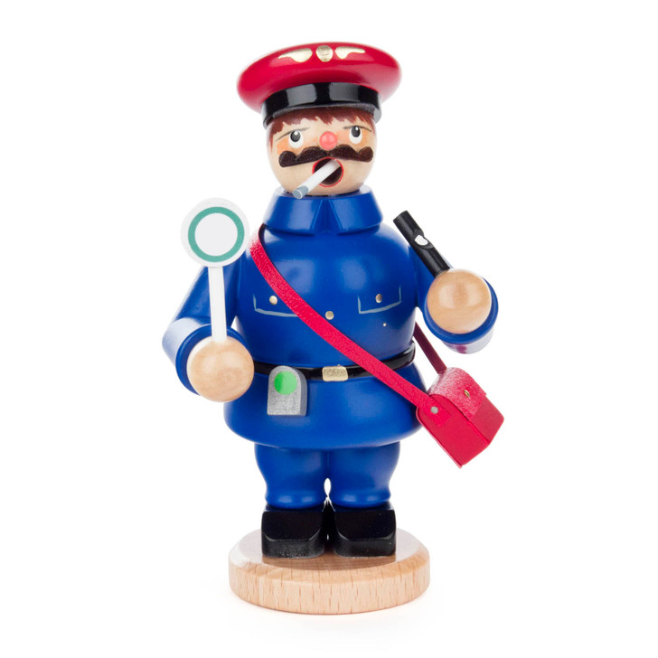 Train Conductor Incense Smoker | 13cm – detail view of the German Christmas smoker