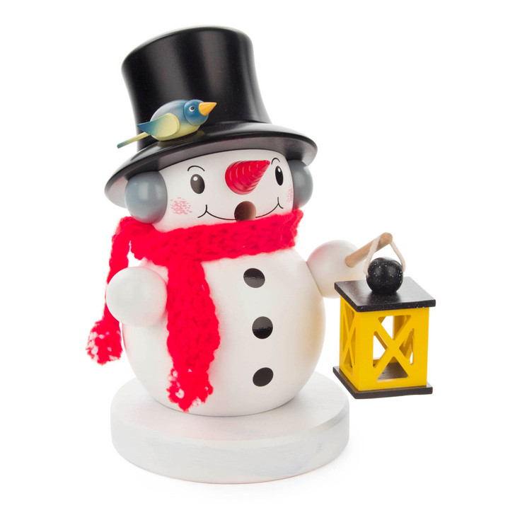 Snowman with a Lantern Smoker | 17cm – German Christmas smoker by PeWo