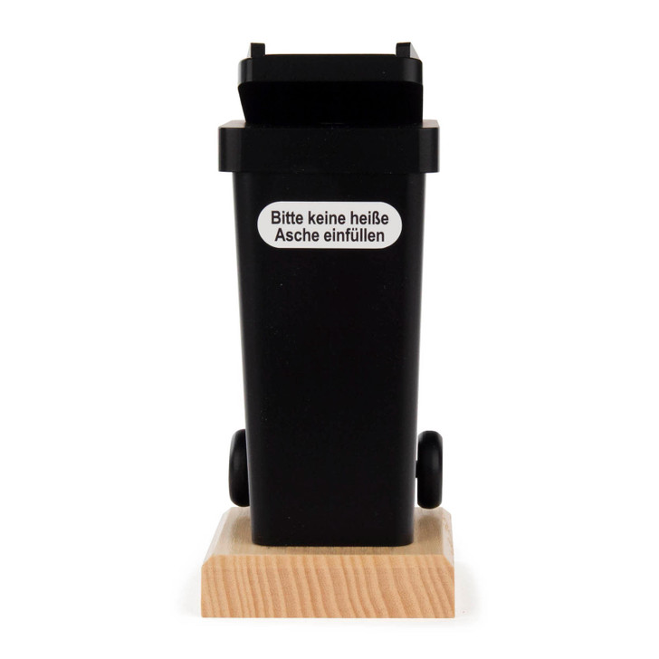 Smoking Dustbin Incense Smoker | 5.9 Inches Tall – detail view of the German Christmas smoker