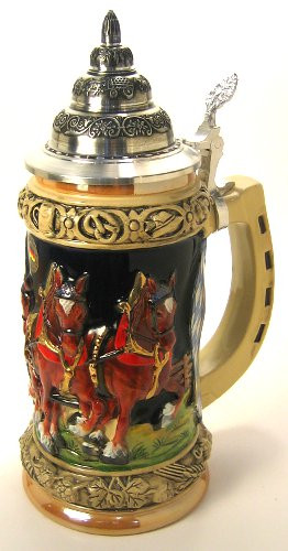 Keg Wagon German Beer Stein – detail view of the German handcrafted gift