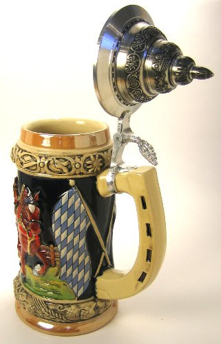 Keg Wagon German Beer Stein – side view of the German handcrafted gift