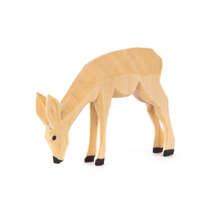 Hand Carved Feeding Deer Figurine | 2 Inch – Christmas ornament by Bernd Steinhardt