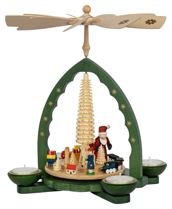 Christmas Carousel Pyramid Santa Bringing Toys