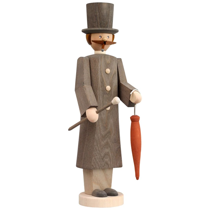 Gentleman German Smoker | 12.6 Inches Tall – German Christmas smoker by Seiffener Volkskunst eG