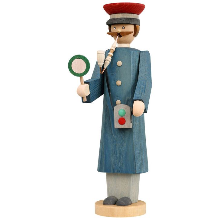 Train Conductor Smoker Incense Figurine | 12.2in – German Christmas smoker by Seiffener Volkskunst eG