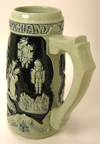 Legacy Scenes German .75 Liter Beer Stein – side view of the German handcrafted gift