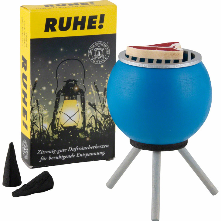 Blue BBQ Steak Incense Smoker – alternate view of the German Christmas smoker