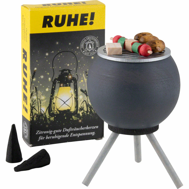 Black BBQ Veggies Incense Smoker – alternate view of the German Christmas smoker