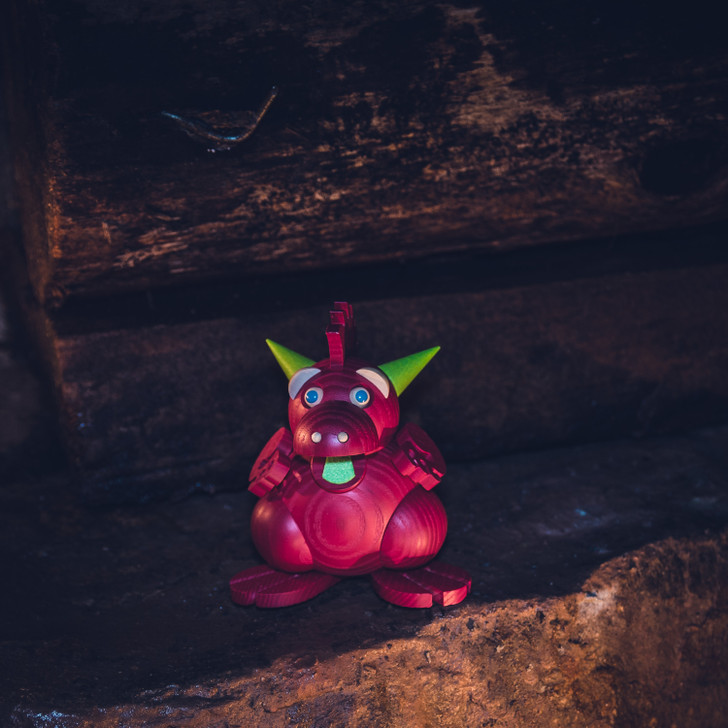 Red Dragon Incense Smoker 12cm – side view of the German Christmas smoker