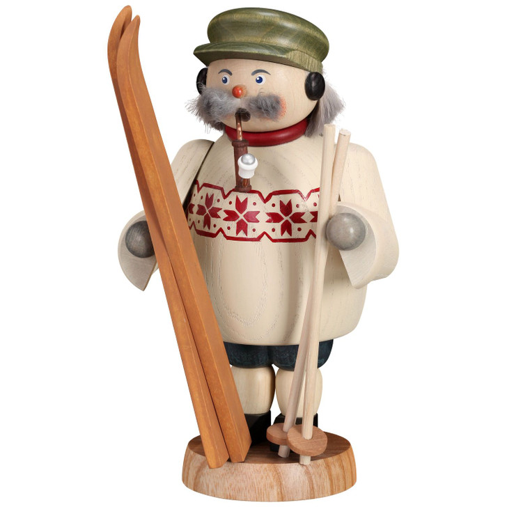 Skiier German Smoker Incense Figurine