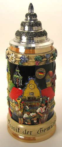 Oktoberfest German Band Beer Stein – detail view of the German handcrafted gift