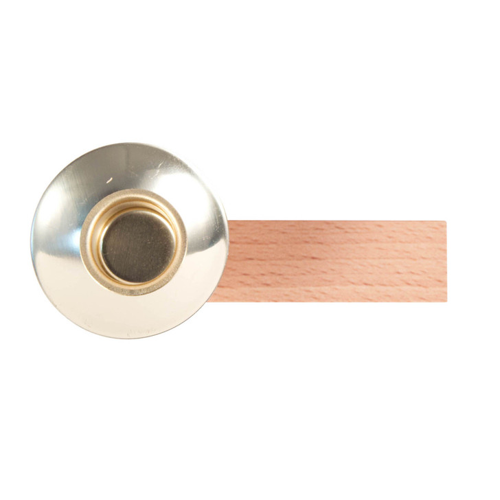 Pyramid 17mm Candleholder with Metal Parts – alternate view of the wooden candleholder