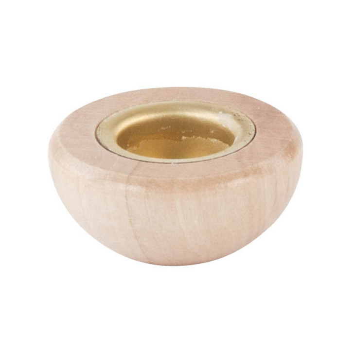 Wooden 14mm Candle Holder with options for Metal Dripcatcher – alternate view of the wooden candleholder