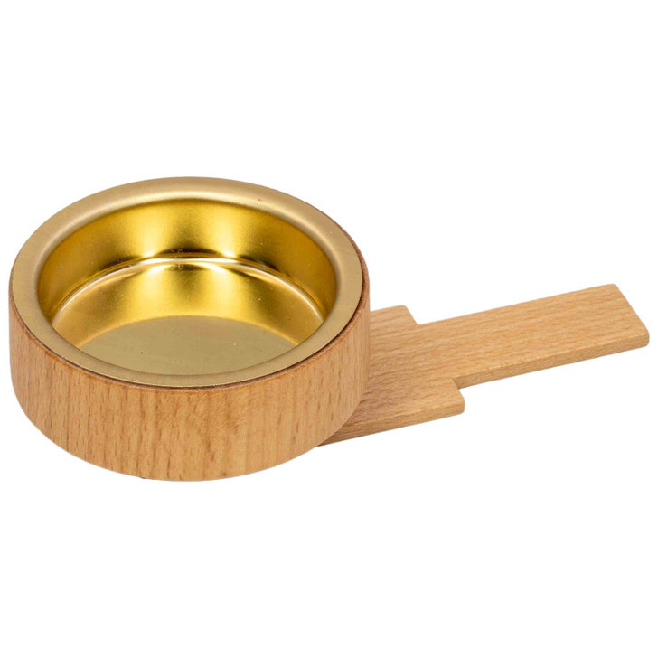 Tealight Holder Pyramid Natural Wood Candleholder – detail view of the wooden candleholder