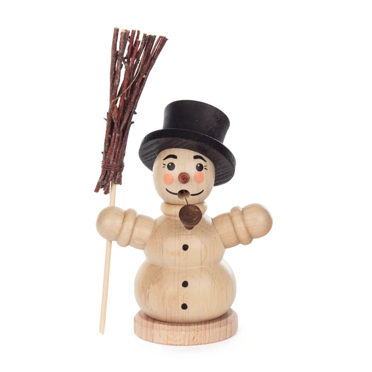 Natural Mini Snowman German Smoker – German Christmas smoker by Zeidler Holzkunst GmbH