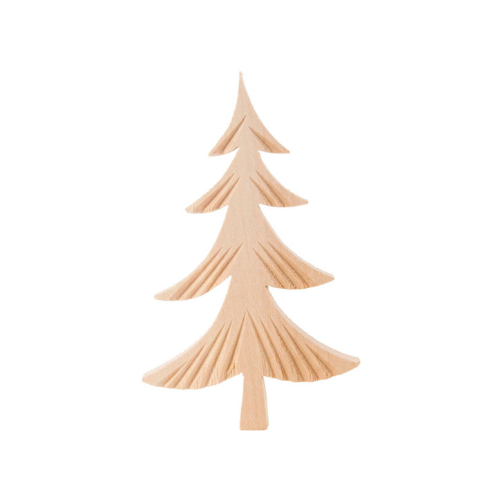 Handcarved Wooden Tree – side view of the Christmas ornament
