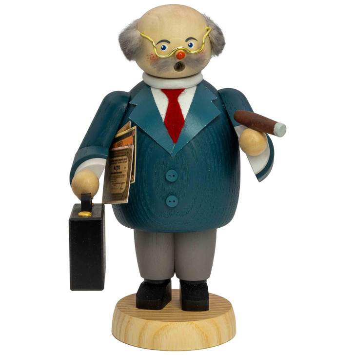 Smoking Man Banker Smoker | 7 Inches Tall – German Christmas smoker by Seiffener Volkskunst eG