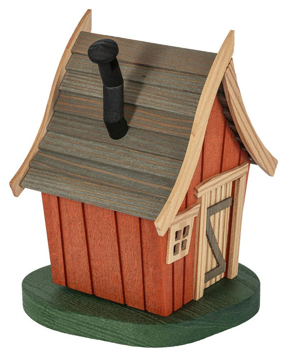Orange Rustic Wood Incense House with Chimney – 20 cm Decorative Smoker – German Christmas smoker by Richard Glaesser