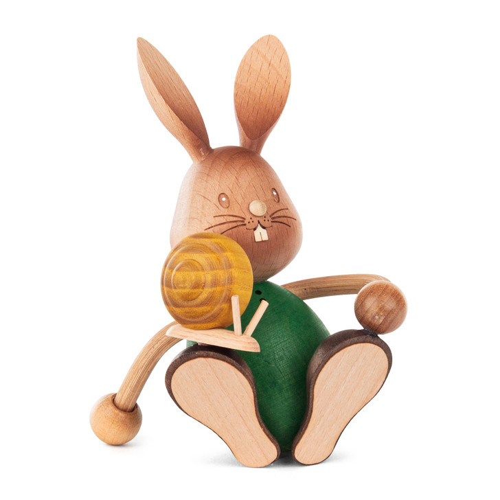 Wooden Rabitt with Snail | 4.5 Inches