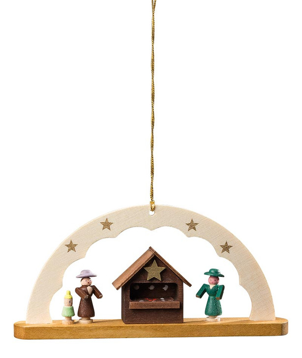 Richard Glässer Christmas Market Arch Ornament | German Christkindlmarkt Wooden Christmas Decoration | Made in Seiffen Germany