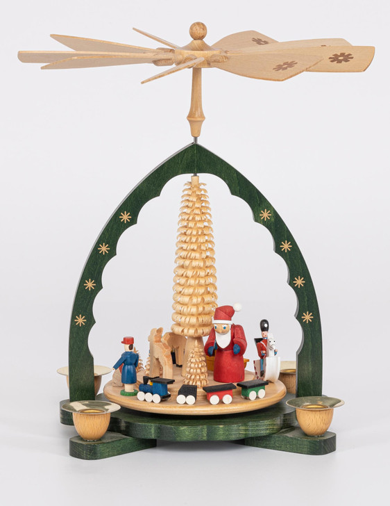 Richard Glässer Christmas Forest Candle Pyramid | German Wooden Christmas Pyramid | Tea Light Powered | 27 cm
