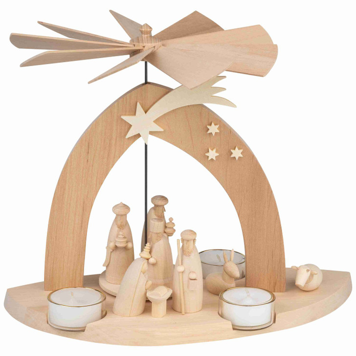 Nativity and Three Wise Men German Pyramid | 9 Inches Tall