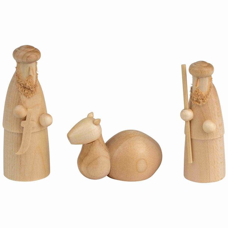 Nativity Wooden Figures Three Piece Set | 6cm – Christmas ornament by Seiffener Volkskunst eG