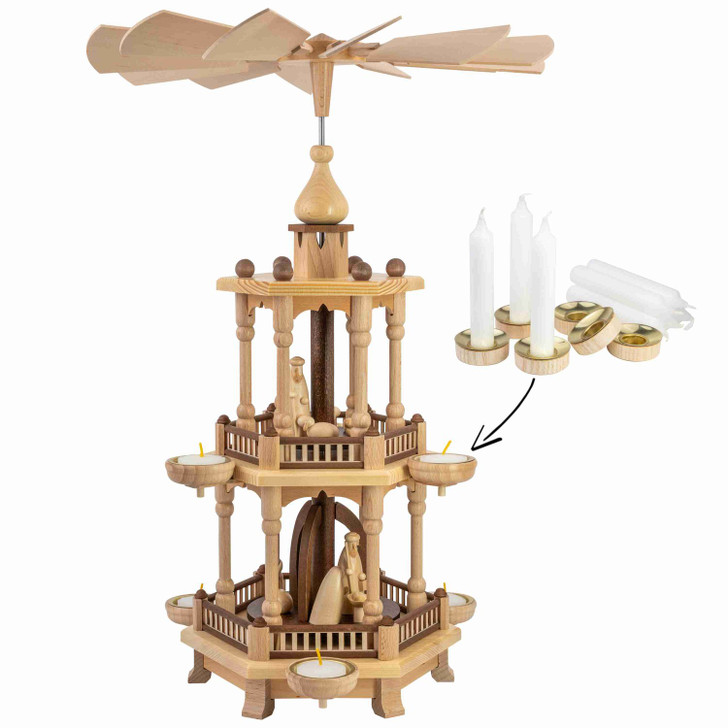 Two Tiered Nativity Pyramid | 20 Inches Tall