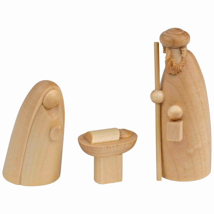 Nativity Wooden Holy Family Figures Three Piece Set | 6.5cm – Christmas ornament by Seiffener Volkskunst eG