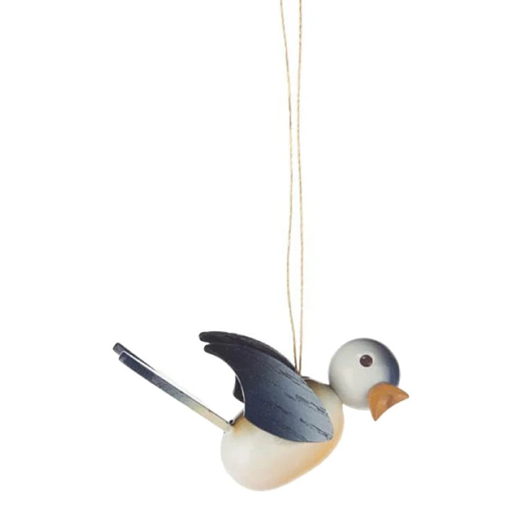 Wooden Painted Bird German Ornament - Set of 6