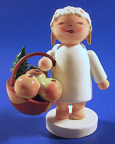 WENDT & KÜHN Blonde Angel Figurine Fruit Basket – side view of the Christmas ornament