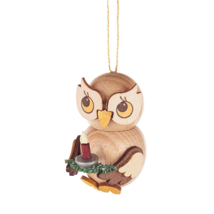 Owl with Candle German Christmas Ornament