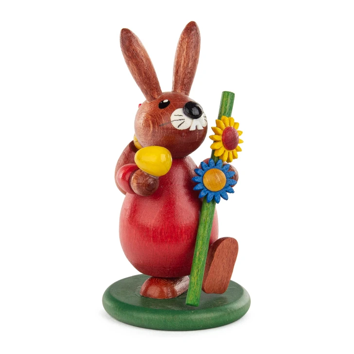 Wooden Easter Bunny with Chick German Figure