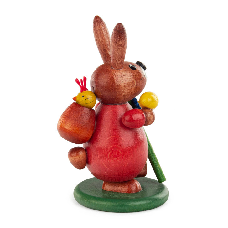 Wooden Easter Bunny with Chick German Figure
