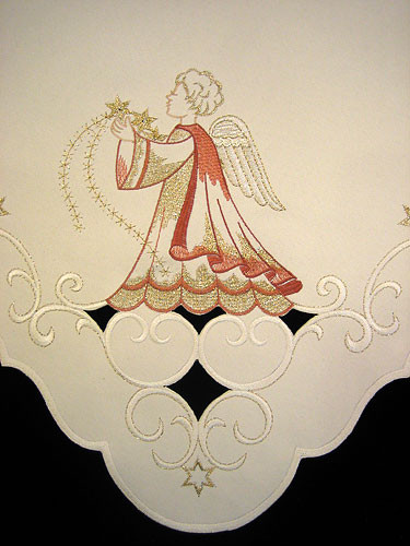 German Angel Square Linen Tablecloth