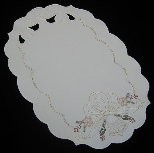 German Holiday Bells Christmas Table Runner – German handcrafted gift by Funke Stickerei GmbH