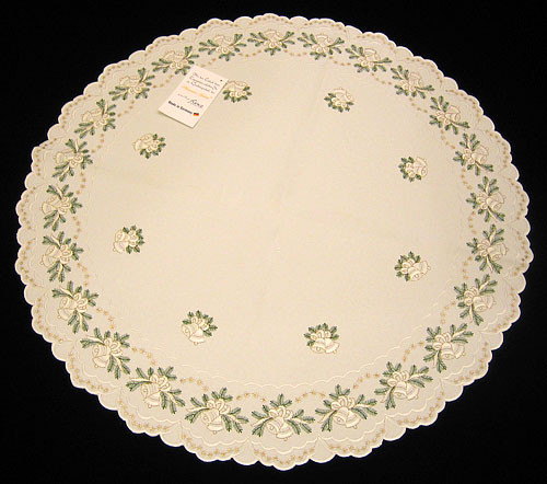 German Holiday Christmas Bell Round Table Topper